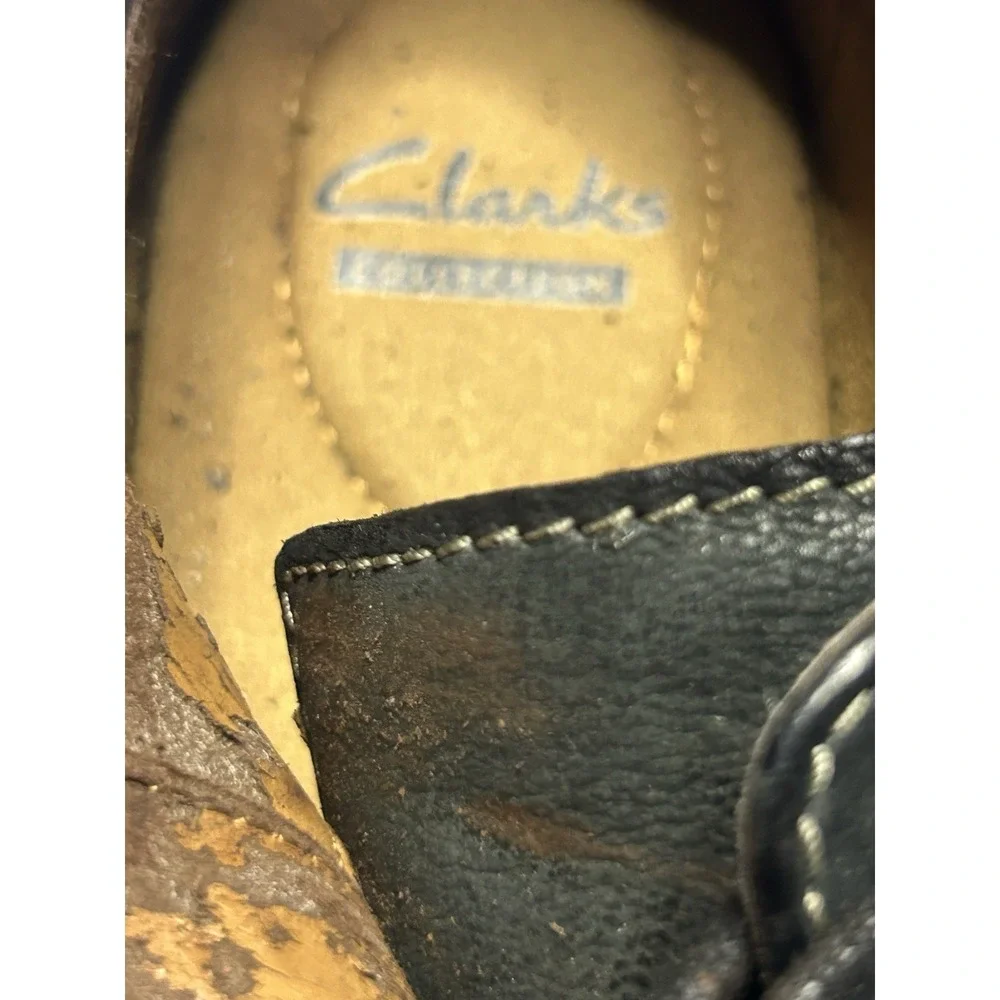 Clarks Collection Men's 11.5 Black Leather Cap Toe Oxford Dress Shoes Comfort